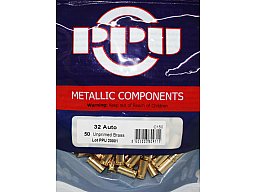 50 Stück > NEUE PPU / PrviPartizan Kurzwaffenhülsen 7,65 Browning / .32 Auto | Boxer/Unprimed #C150