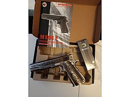 Wei-ETech M1911 Etched Version Mehico Druglord Vollmetall GBB 6mm BB mit zwei Magazinen und munition