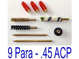 Putzstock & Pufferpatronen Set für Kurzwaffen im Kaliber 9 Para oder .45 ACP!       -->NEU & TOP!<--