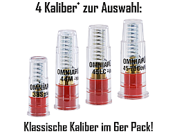6 St. Pufferpatronen in 4 Kalibern: .38/.357 Mag, .44 Mag, .45 Colt & .45-70 Gov.!        NEU + TOP!