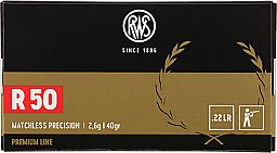 50 St. / Schuss RWS .22 l.r. lfb KK Munition PREMIUM R50 2,6g BleiRund KK 50m BENCHREST 100m Präzisi