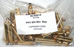 50 Stück NEUE PPU/PrviPartizan Langwaffenhülsen .264 Win.Mag. Boxerzündung / Unprimed Brass #C-114