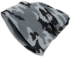 Strickmütze "Beanie" Tarn (Schwarz-Weiß-Grau) - Unigröße - fein gestrickt