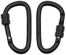 2er Pack Karabiner mit Schraubverschluss 6mm x 6cm Schwarz | Hundeleine ... Sicherheitsverschluss