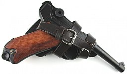 Wehrmacht Luftwaffe Elite Fallschirmjäger 02 Pistolentasche P08, Holster Rindleder braun