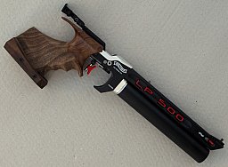 PRESSLUFTPISTOLE WALTHER LP500 EXPERT DESIGN ROT" MIT 1 X ALU-KARTUSCHE
