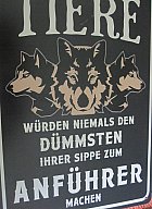 Blechschild 20x30 cm Tiere sind klüger als Menschen