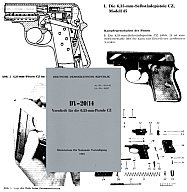 Nachdruck DDR Vorschrift Pistole CZ45 von 1968