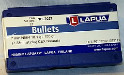 50St. LAPUA Geschosse 7mm(.284Dia.) - 155 - CEX-Naturalis - #N564