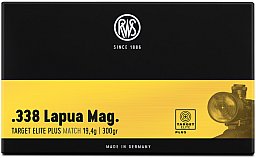 20 Schuss RWS TARGET ELITE PLUS MATCH Muntion .338 Lapua Magnum 19,4g 300gr LONG RANGE Patronen