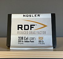 100 Geschosse Nosler .338 300 gr Hollow Point RDF