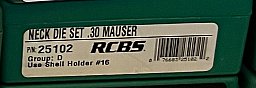 RCBS .30 Mauser Necksizer Die Set Halskalibriermatrizensatz 2-teilig NEU