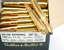 50 Schuss S&B .30-06 Spr. SP 180gr 11,7g Teilmantel Softpoint Blei Geschoss Jagdmunition 50er Pack
