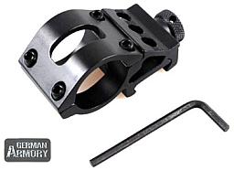 Versetzter / offset Taschenlampenhalter / Flashlight Mount 30mm Picatinny Weaver AR15 G95 tactical