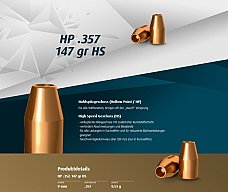 H&N Geschosse .357 HP HS 147gr. 500St. (.357Mag 9mmLuger)