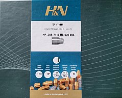 H&N 9mm(.356)-115gr.-HP-verkupfert-HIGH-SPEED-500er Box