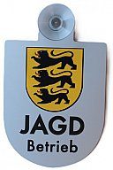Autoschild für Windschutzscheibe JAGD Betrieb ALU Wappenschild Jagdbetriebschild NEU