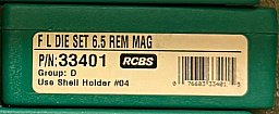 6,5 Rem Mag Matritzensatz RCBS Gr.D