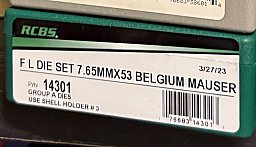 7.65mm x 53 Belgium Mauser Matrizensatz RCBS
