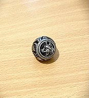 KAMMERGRIFFKUGEL mit stilisiertem Wolfs-Kopf - Boule de levier "loup"