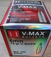 Geschosse Hornady 6mm / .243 75gr V-MAX
