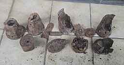 Lot Handgranaten teile, F1, RG42, RPG43, Stielhandgranaten KuK
