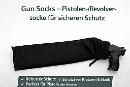 Waffensocke / Waffenstrumpf / Gun Sock / Socke für Pistole und Revolver / Aufbewahrung / schwarz