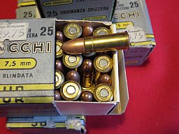 Munition 7,5 Schweizer Revolver Ordonnanz 1882 170 Patronen Fiocchi