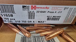 .50-510/750grs A-Max Geschosse Hornady 20 Stk. No.5165#