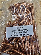 6,5mm-.264/140 grs #1740# Sierra HPBT Geschosse 100 stk