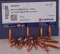 100St. LAPUA Geschosse 6,5mm(.264Dia.) - 136 - OTM SCENAR-L - #GB546
