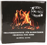20 Brennstifte (Glimmkohle) für Handwärmer / Taschenofen / Taschenwärmer