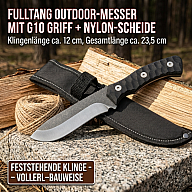 Stonewash Tactical Outdoor Messer – feststehende Edelstahlklinge, Kunststoffgriff, mit Scheide