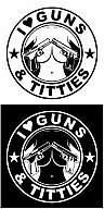 Auto-Aufkleber "I love Guns & Titties"