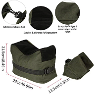 Schießsack SET Gewehr Auflagekissen Einschieß-Sack Vorne & Hinten mit Schnellverschluss-Clip