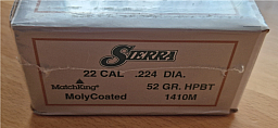 Sierra Geschosse .224 3,4g/52grs. HPBT original Moly 500 Stück