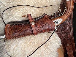 Western Holstergürtel Leder geprägt mit Patronenschlaufen