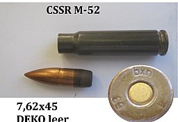 DEKO 1 Stück Patrone aus CSSR - Fertigung 7,62x45 Gegenstück zur Kalaschnikow