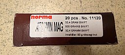 Norma . 458 Win.Mag. Swift A-Frame 500 gr 20 Schuss Neu UVP 229€
