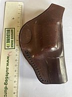 Gürtelholster in Leder für 2 1/4 Zoll Revolver S & W Cal. 357 Mag. 5schüssig