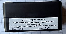 Hensel Kokille Cal.458 für 500 Grain Geschosse