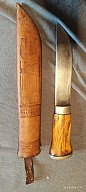Traditionelles skandinavisches Jagdmesser / Outdoormesser (Puukko / Leuku) – Handarbeit mit verziert