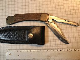 Jagdmesser mit ,,feststehender,,Klinge und Säge