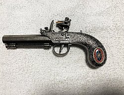 Ganzmetall-Steinschloß-Vorderlader Deko-Pistole