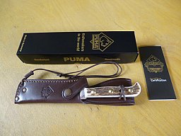 Puma Messer - Skinner - Nr. 11 6393 - Griffschalen aus Hirschhorn - Lederscheide in OVP - Jagdmesser