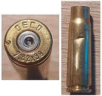 350 GECO Hülsen 7,62x39 aus einer AK geschossen