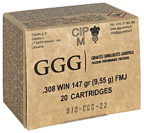 308 Win Munition Patronen GGG FMJ für Training Sport etc Versandkostenfrei 147grs 9,6g