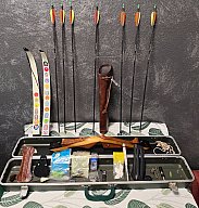 Samick Mind 10 Recurve 68" 28 lbs mit Pfeilen, Lederköcher & Zubehör