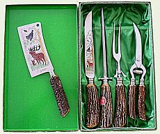 Altes Jagd Vorlegebesteck Hirschhorn Anton Wingen Solingen