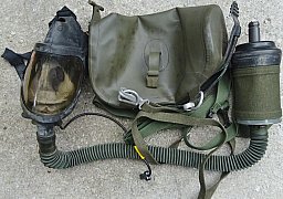 US-Army/Bundeswehr(?) Alte ABC-Schutzmaske mit Tasche